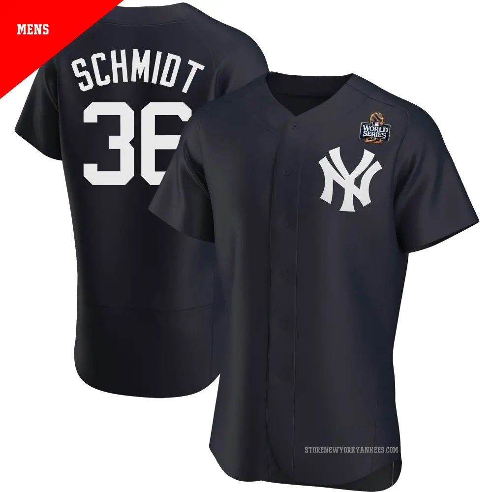 Men's ＃36 Clarke Schmidt New York Yankees Navy Authentic Alternate 2024 World Series Jersey