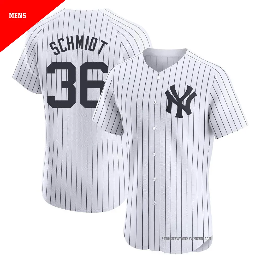 Men's ＃36 Clarke Schmidt New York Yankees White Elite Home Jersey