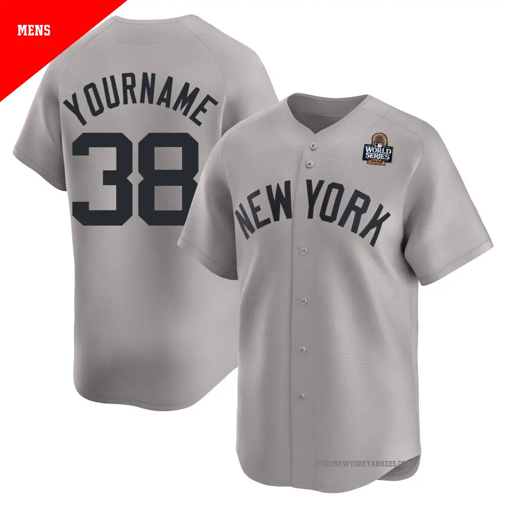 Men's ＃38 Mark Leiter Jr. New York Yankees Gray Limited Away 2024 World Series Jersey