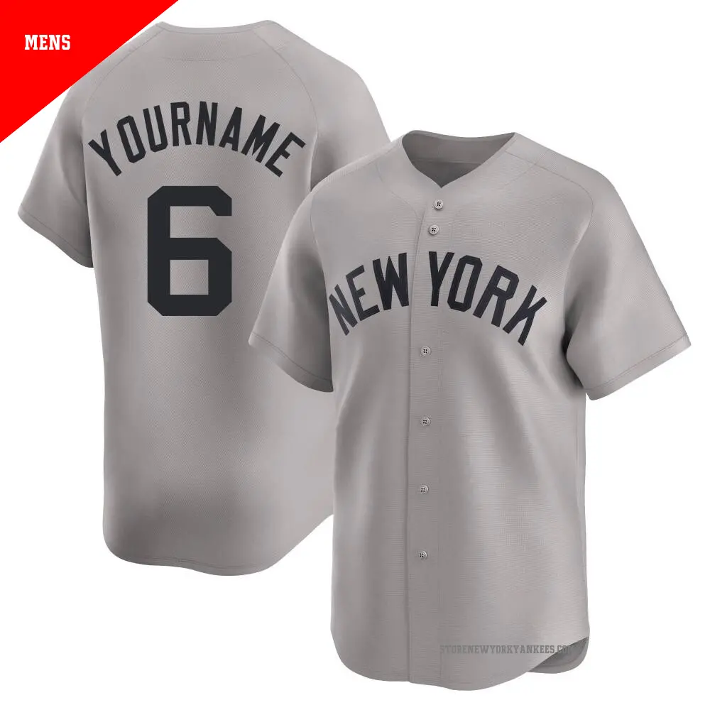 Men's ＃6 Joe Torre New York Yankees Gray Limited Away Jersey