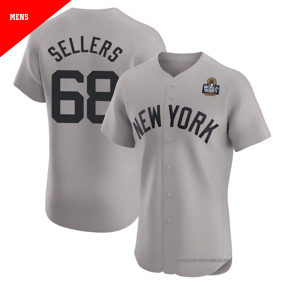 Men's ＃68 Trent Sellers New York Yankees Gray Elite Road 2024 World Series Jersey