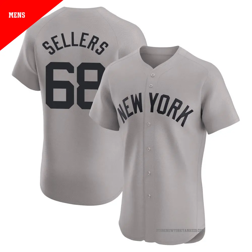 Men's ＃68 Trent Sellers New York Yankees Gray Elite Road Jersey