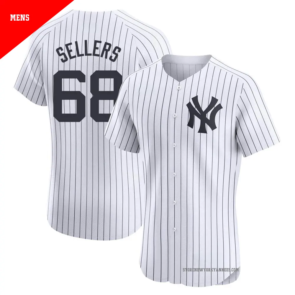 Men's ＃68 Trent Sellers New York Yankees White Elite Home Jersey