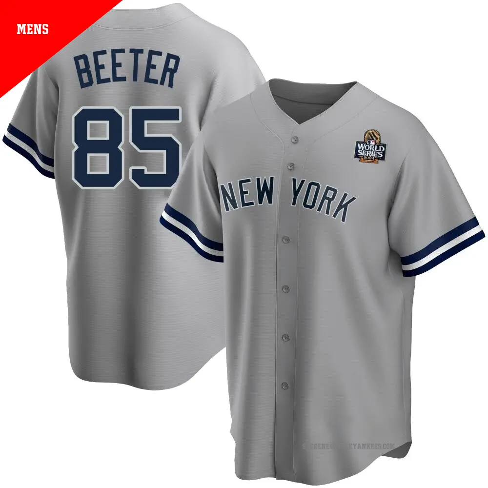 Men's ＃85 Clayton Beeter New York Yankees Gray Replica Road Name 2024 World Series Jersey