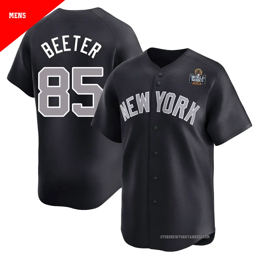 Men's ＃85 Clayton Beeter New York Yankees Navy Limited Alternate 2024 World Series Jersey