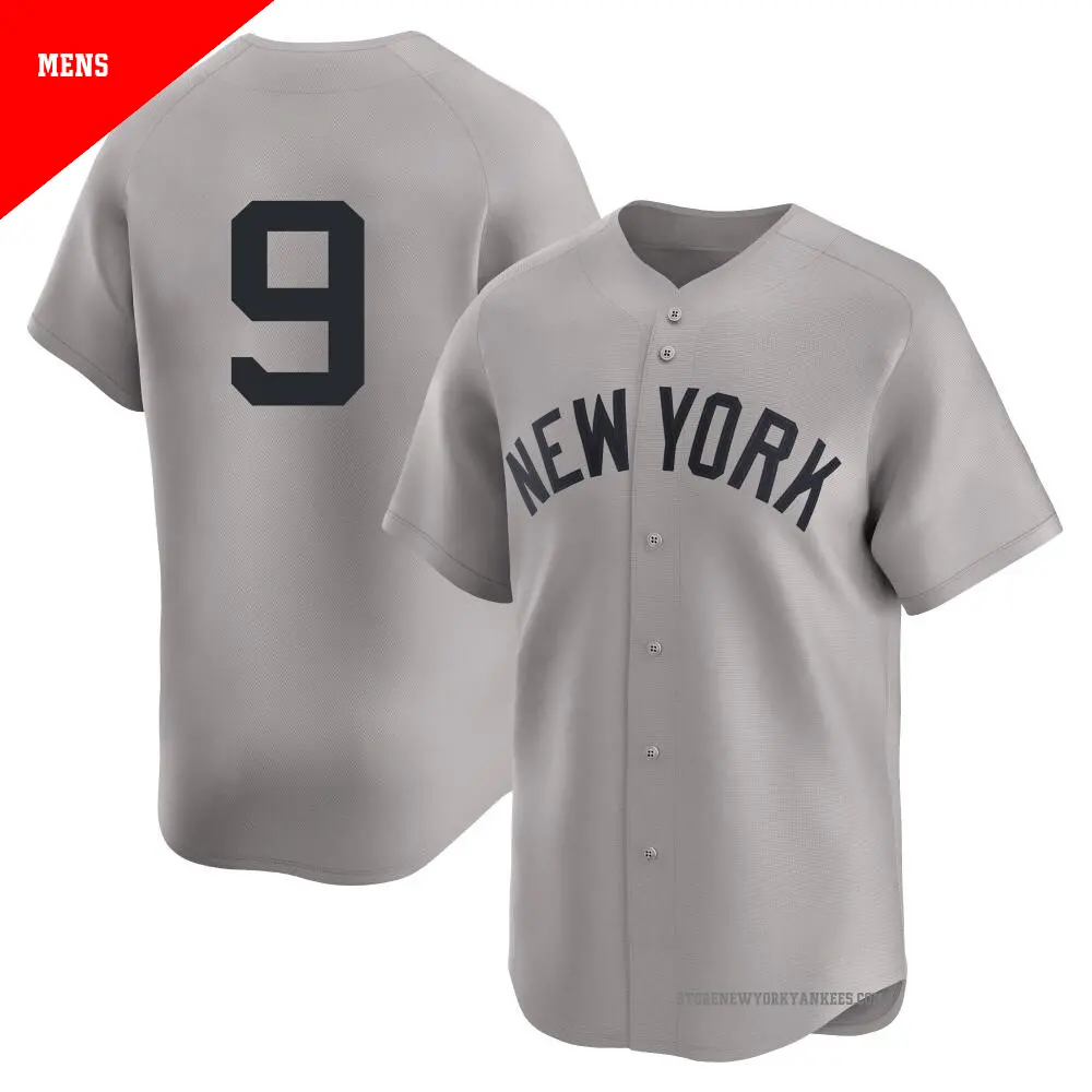 Men's ＃9 Roger Maris New York Yankees Gray Limited Away 2nd Jersey