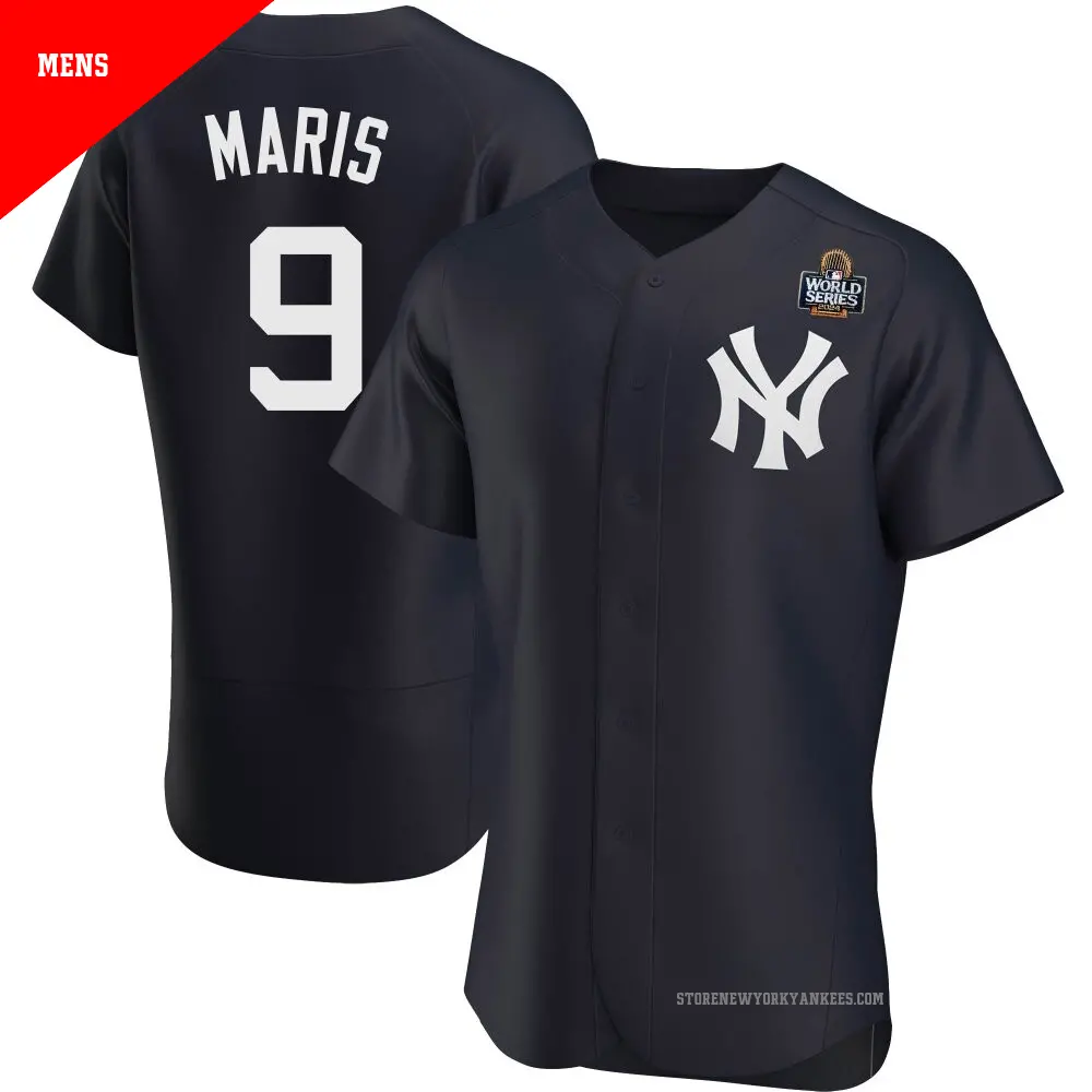 Men's ＃9 Roger Maris New York Yankees Navy Authentic Alternate 2024 World Series Jersey