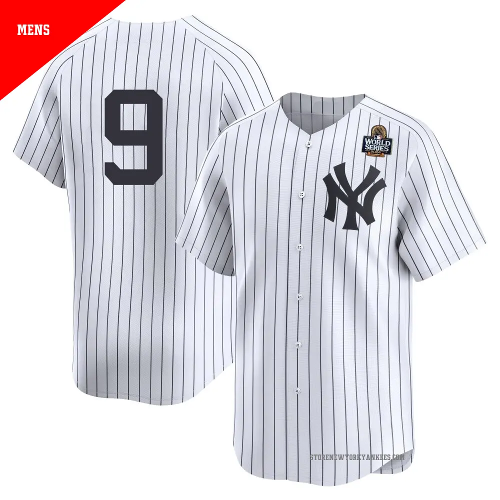 Men's ＃9 Roger Maris New York Yankees White Limited Yankee Home 2nd 2024 World Series Jersey