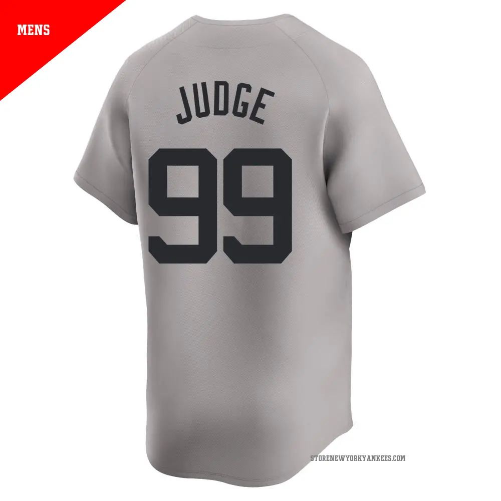 Men's #99 Aaron Judge New York Yankees Gray Limited Away Jersey