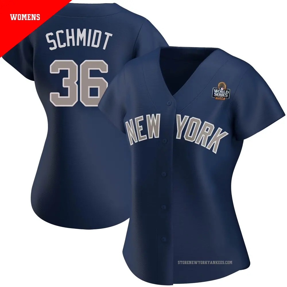 Women's ＃36 Clarke Schmidt New York Yankees Navy Authentic Alternate 2024 World Series Jersey