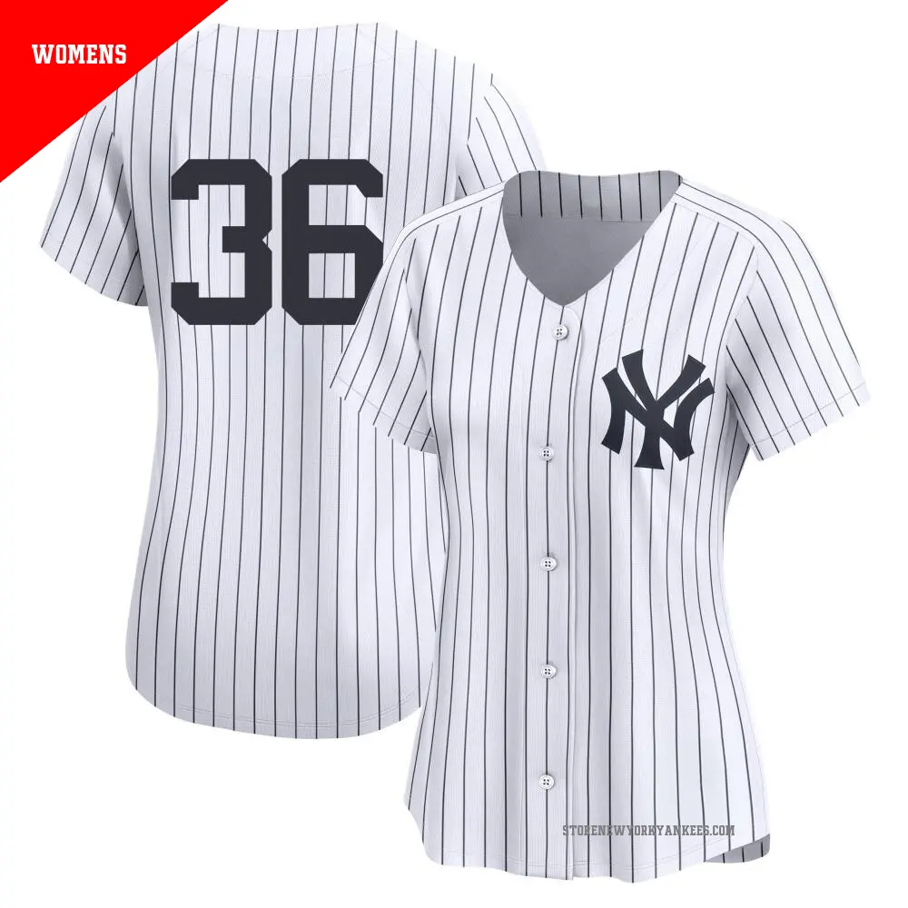 Women's ＃36 Clarke Schmidt New York Yankees White Limited Yankee Home 2nd Jersey