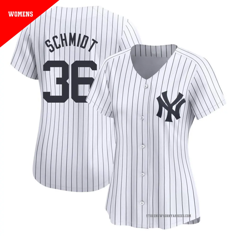 Women's ＃36 Clarke Schmidt New York Yankees White Limited Yankee Home Jersey