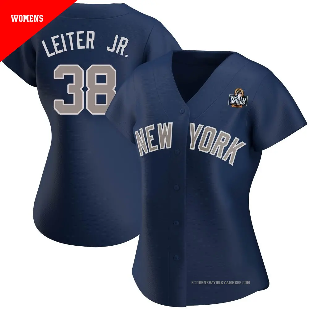 Women's ＃38 Mark Leiter Jr. New York Yankees Navy Authentic Alternate 2024 World Series Jersey