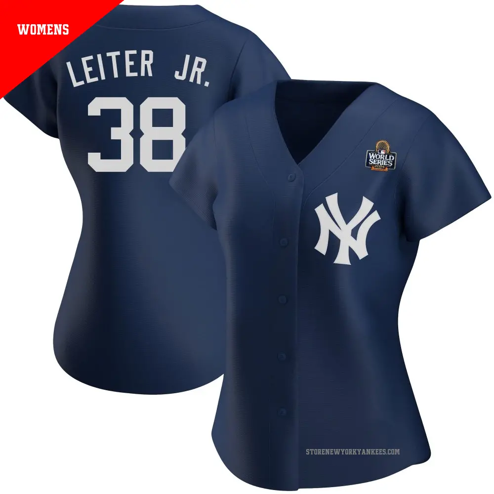 Women's ＃38 Mark Leiter Jr. New York Yankees Navy Authentic Alternate Team 2024 World Series Jersey