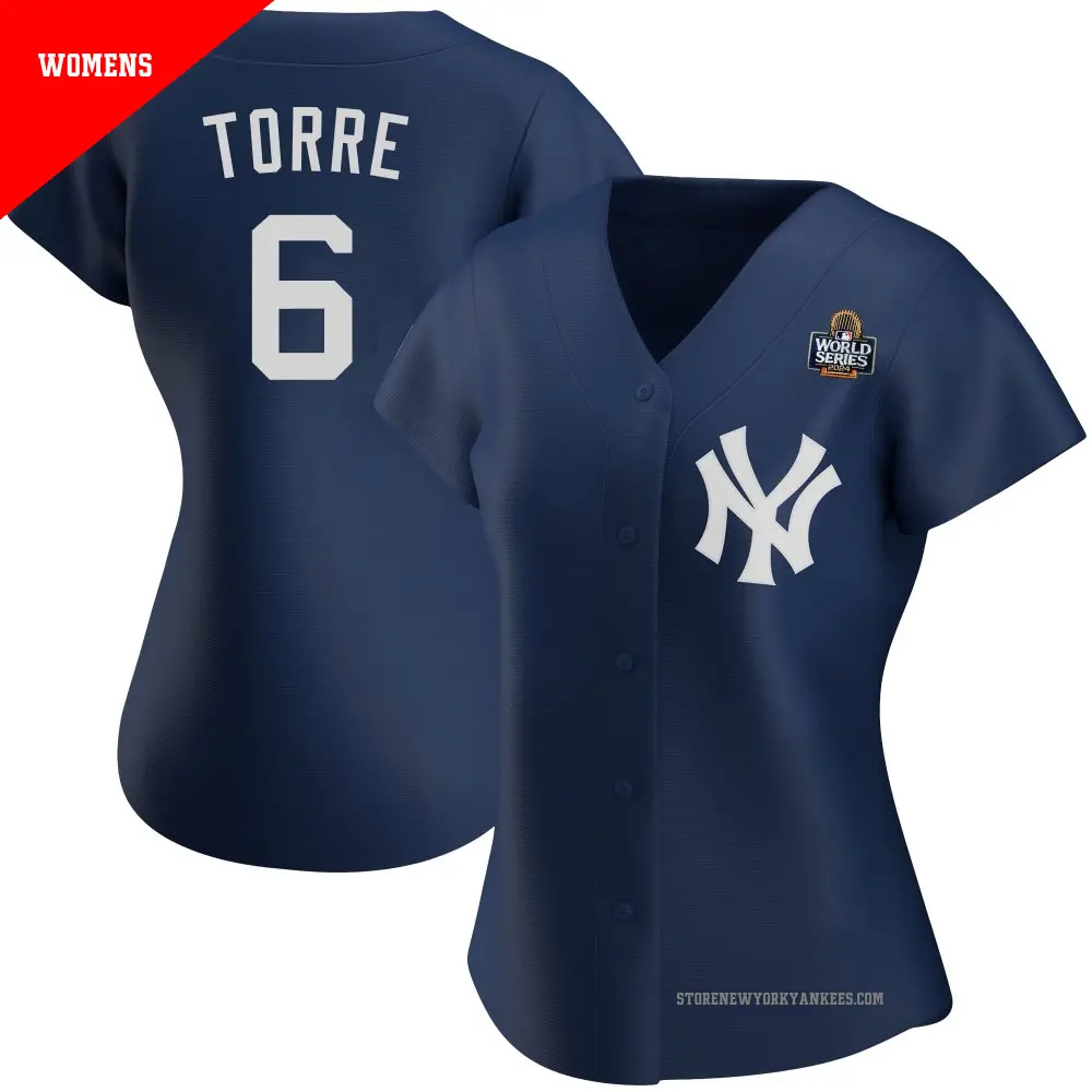 Women's ＃6 Joe Torre New York Yankees Navy Authentic Alternate Team 2024 World Series Jersey