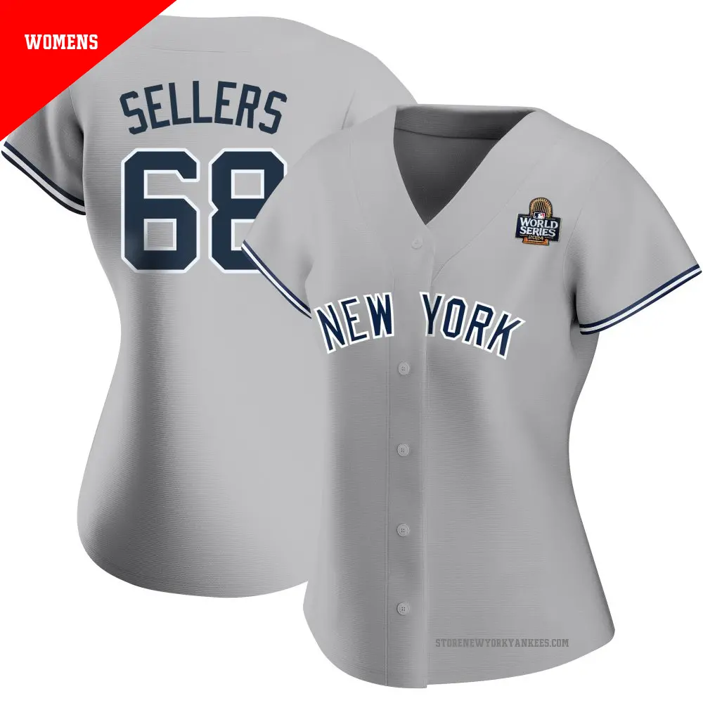 Women's ＃68 Trent Sellers New York Yankees Gray Authentic Road Name 2024 World Series Jersey