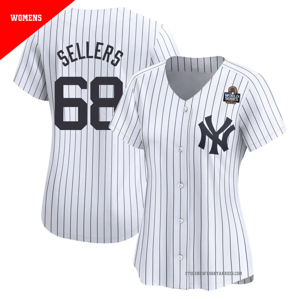 Women's ＃68 Trent Sellers New York Yankees White Limited Yankee Home 2024 World Series Jersey