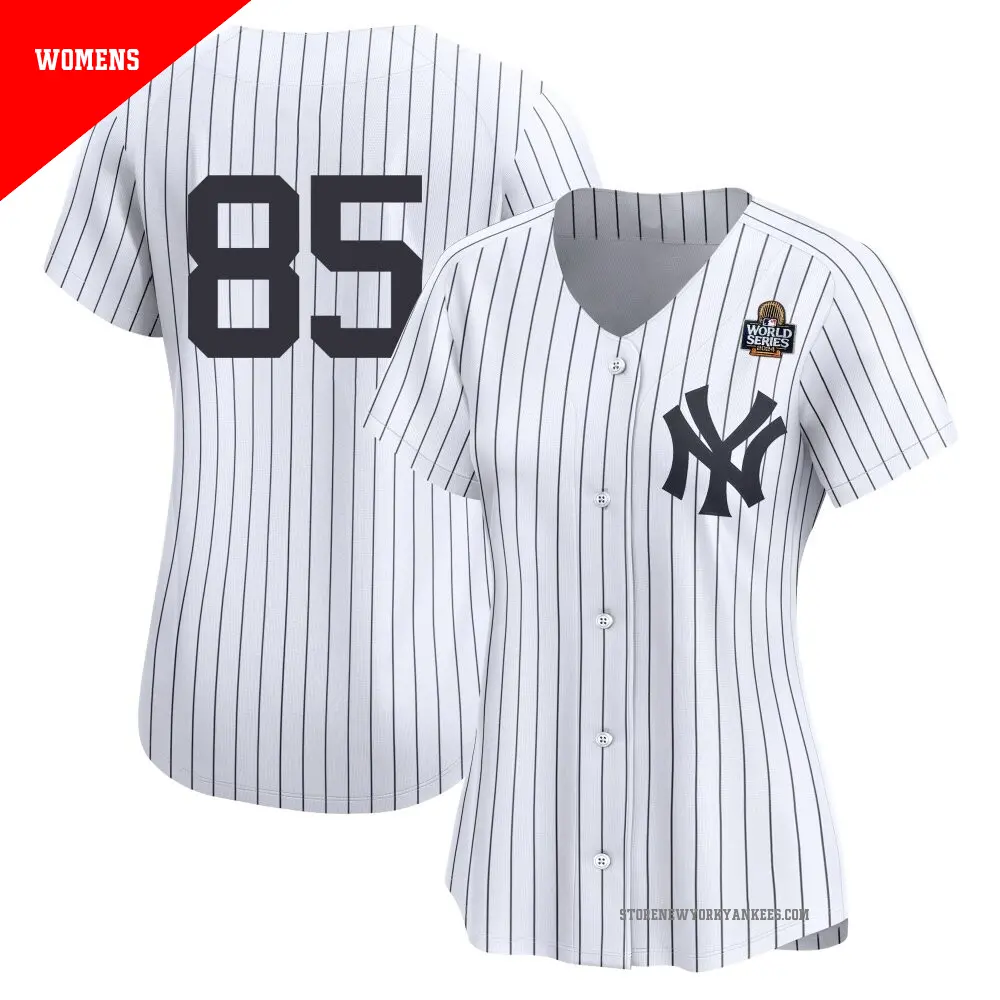 Women's ＃85 Clayton Beeter New York Yankees White Limited Yankee Home 2nd 2024 World Series Jersey