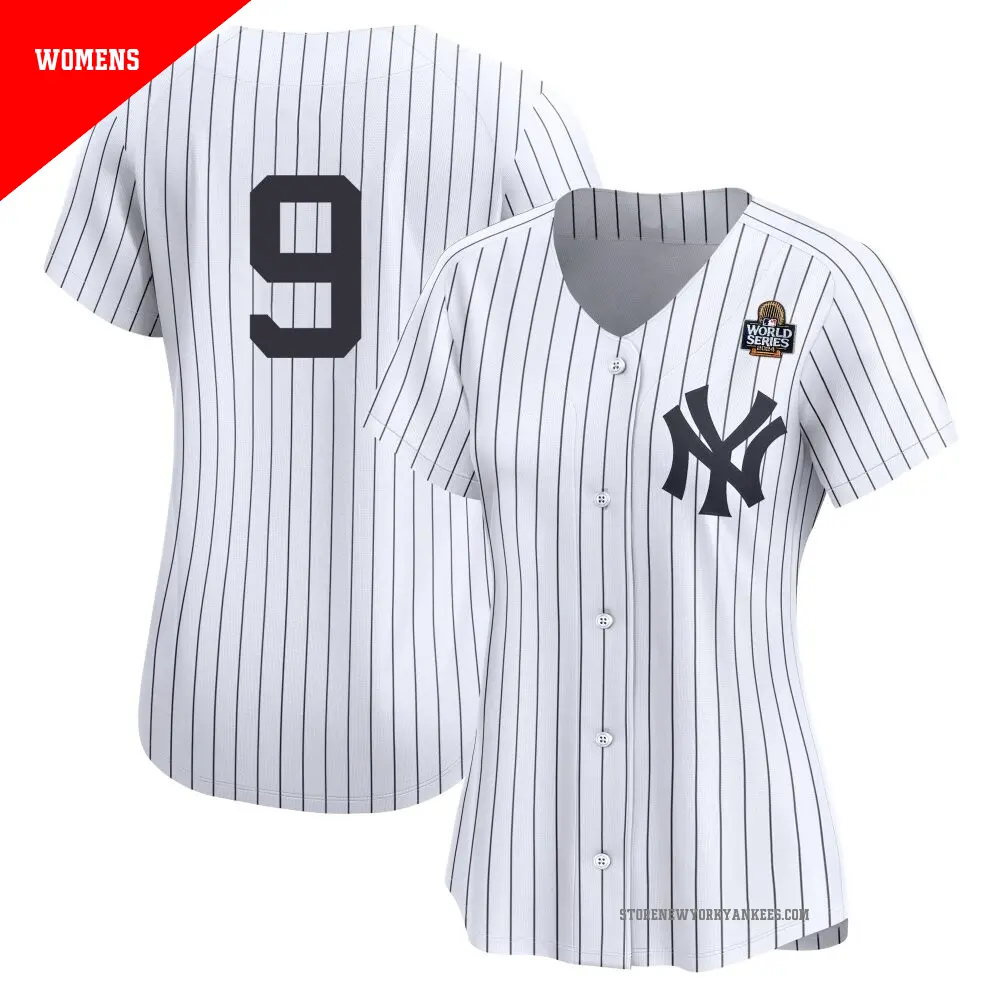 Women's ＃9 Roger Maris New York Yankees White Limited Yankee Home 2nd 2024 World Series Jersey