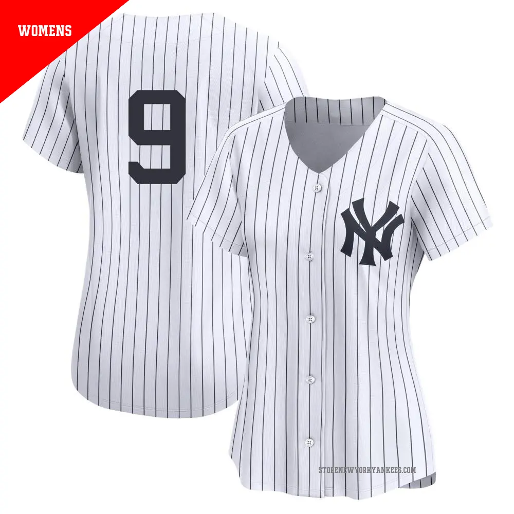 Women's ＃9 Roger Maris New York Yankees White Limited Yankee Home 2nd Jersey