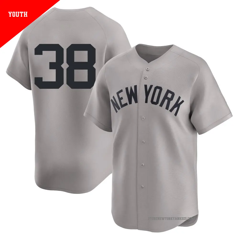 Youth ＃38 Mark Leiter Jr. New York Yankees Gray Limited Away 2nd Jersey