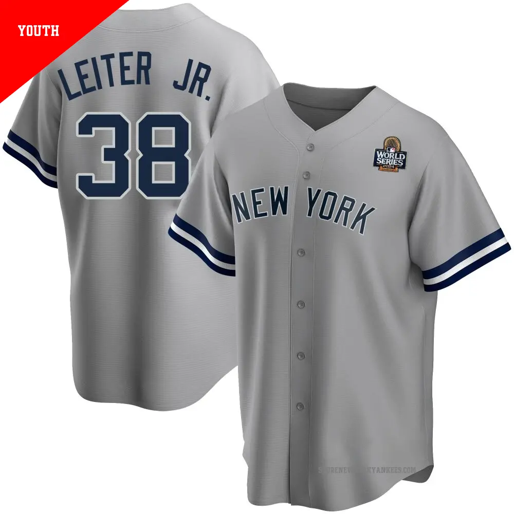 Youth ＃38 Mark Leiter Jr. New York Yankees Gray Replica Road Name 2024 World Series Jersey