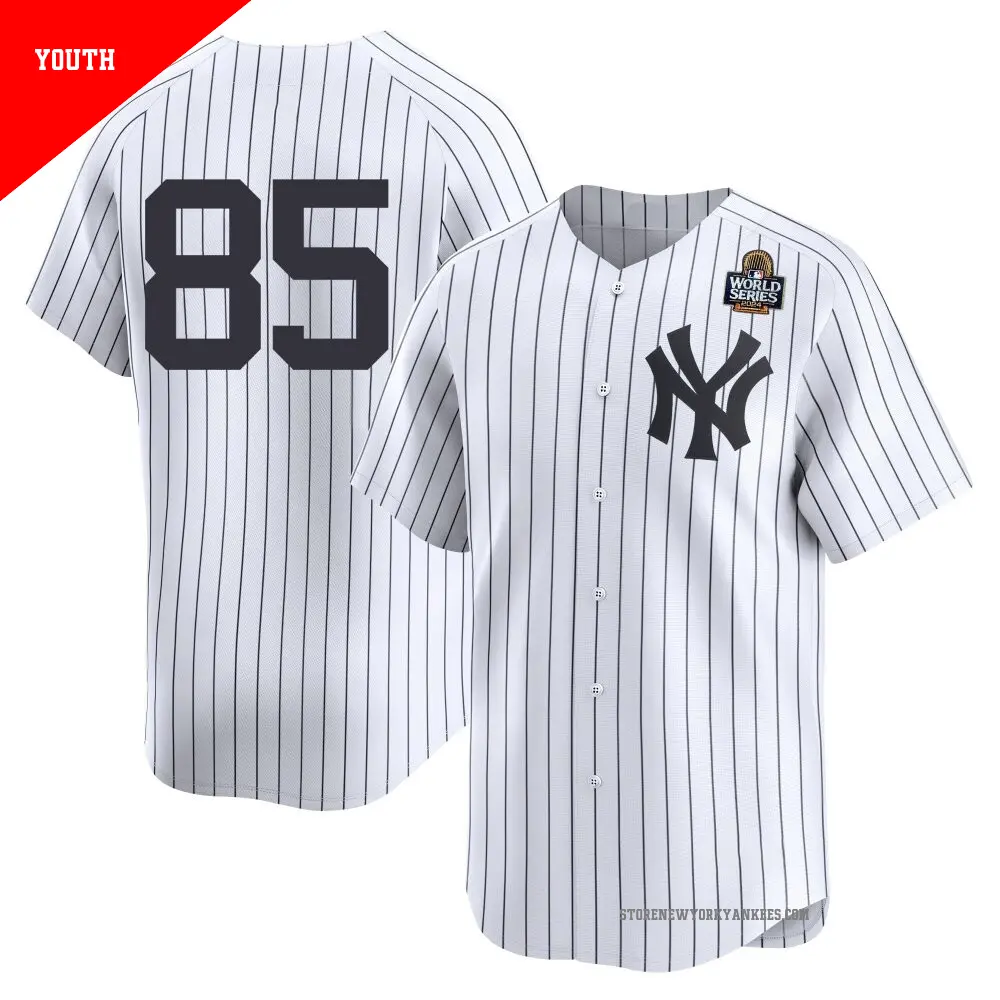 Youth ＃85 Clayton Beeter New York Yankees White Limited Yankee Home 2nd 2024 World Series Jersey